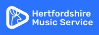 Hertfordshire Music Service blue and white logo