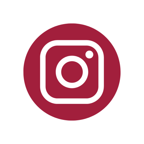 Burgundy circle with white Instagram logo