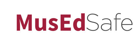 Red and grey text reads 'MusEdSafe'