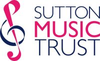 Sutton Music Trust logo in blue and pink over a white background.