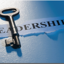 Key placed on text reading 'leadership'