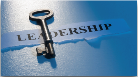 Key placed on text reading 'leadership'