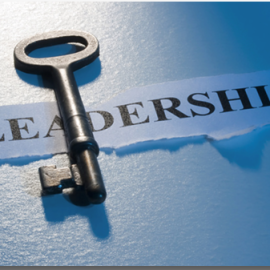 Key placed on text reading 'leadership'