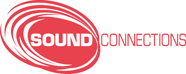 Salmon coloured logo reading 'Sound Connections'