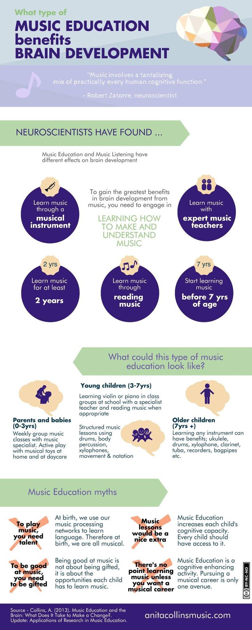 Music education benefits brain development