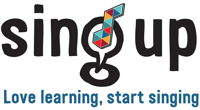 Sing up music logo