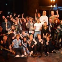 Sunderland students celebrate arts grant by jamming with stars of American Idiot