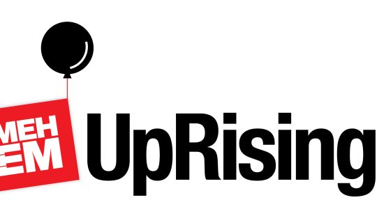 MEHEM Uprising logo with a black balloon