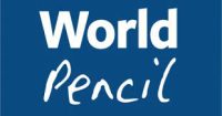 World Pencil text in white over a blue background.